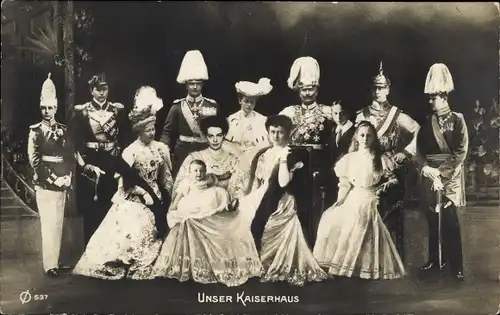 Ak Kaiserhaus, Kaiser Wilhelm II., Kaiserin Auguste Viktoria, Kronprinz Wilhelm, Cecilie von Preußen
