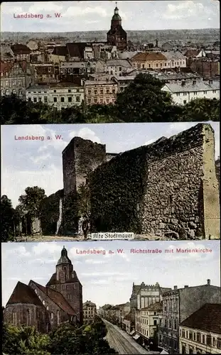 Ak Gorzów Wielkopolski Landsberg Warthe Ostbrandenburg, Richtstraße, Marienkirche