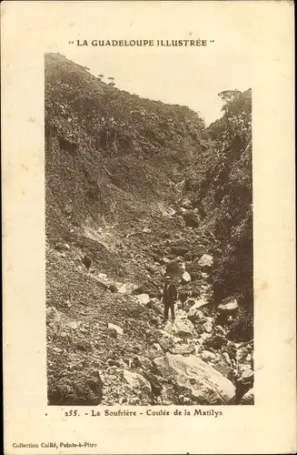 Ak Guadeloupe, La Soufriere, Coulee de la Matilys