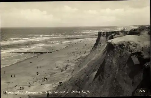 Ak Kampen in Nordfriesland, Strand und Rotes Kliff