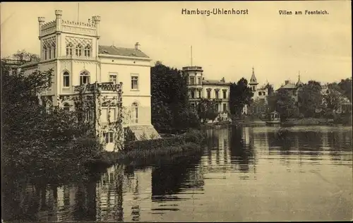 Ak Hamburg Nord Uhlenhorst, Villen am Feenteich