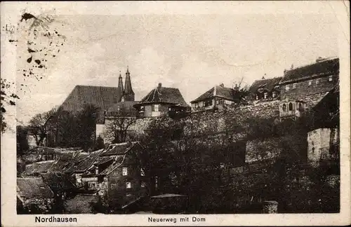 Ak Nordhausen in Thüringen, Neuerweg mit Dom