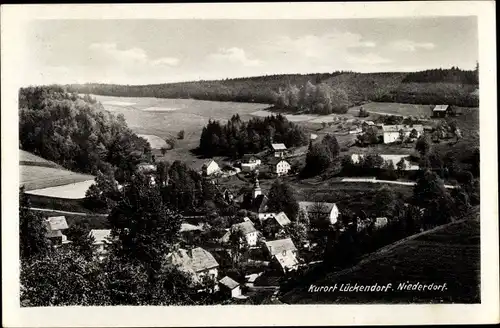 Ak Lückendorf Oybin in Sachsen, Panorama vom Niederdorf