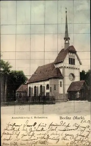 Ak Beelitz in Brandenburg, Anstaltskirche der Heilstätten