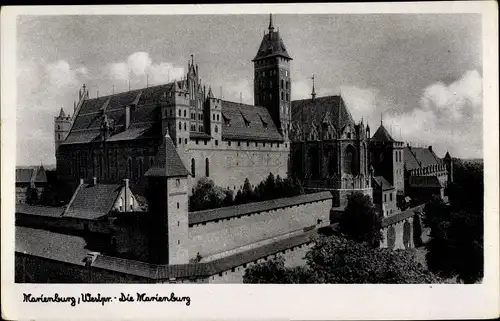 Ak Malbork Marienburg Westpreußen, Die Marienburg, Gesamtansicht
