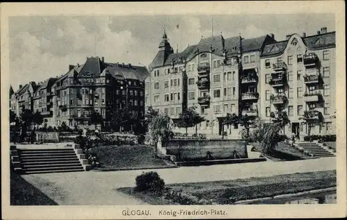 Ak Głogów Glogau Schlesien, König Friedrich Platz, Häuser