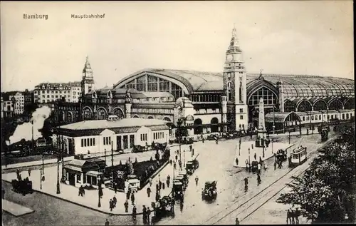 Ak Hamburg, Hauptbahnhof, Außenansicht