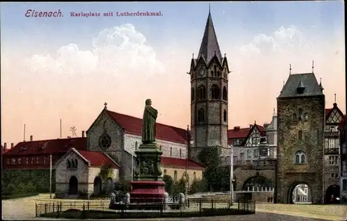 Ak Lutherstadt Eisenach in Thüringen, Karlsplatz, Lutherdenkmal