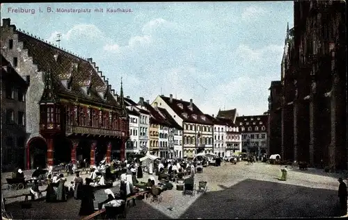 Ak Freiburg im Breisgau, Münsterplatz, Kaufhaus