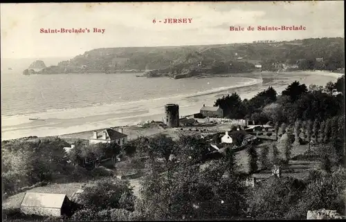 Ak Saint Brélade Jersey Kanalinseln, Baie, Vue générale