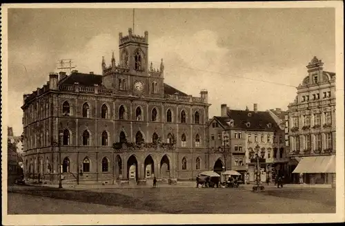 Ak Weimar in Thüringen, Marktplatz, Rathaus