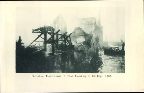 Ak Hamburg Mitte St. Pauli, Nach dem Großfeuer in der Hafenstraße 1900