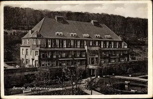 Ak Barmen Wuppertal, Städtische Krankenanstalten