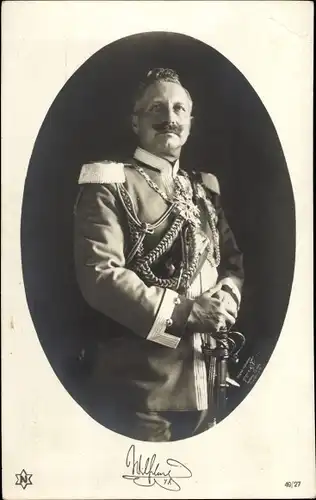 Passepartout Ak Kaiser Wilhelm II., Portrait in Uniform, Orden
