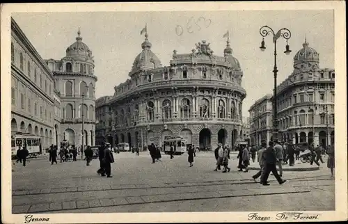 Ak Genova Genua Ligurien, Piazza de Ferrari