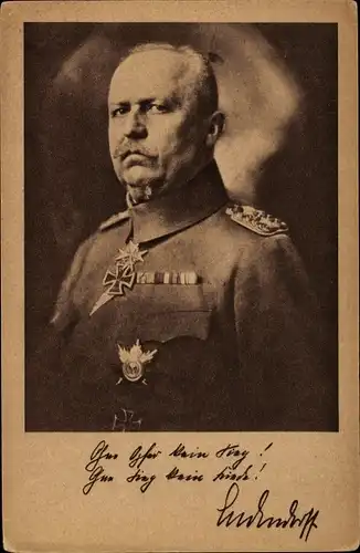 Ak General Erich Friedrich Wilhelm Ludendorff