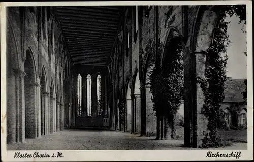 Ak Chorin im Kreis Barnim, Kirchenschiff, Arkaden