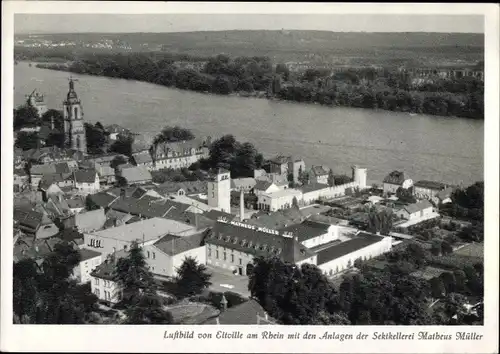 Ak Eltville am Rhein Hessen, Sektkellerei Matheus Müller, Fliegeraufnahme