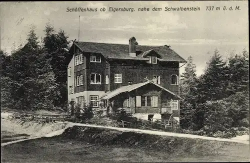 Ak Elgersburg im Ilm Kreis Thüringen, Blick zum Schöffenhaus