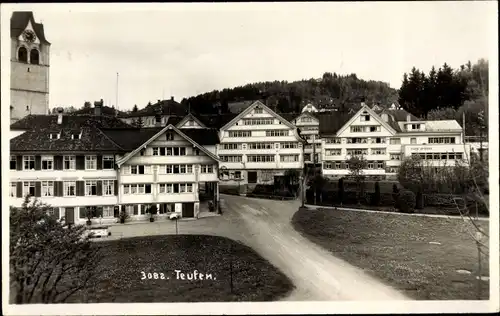 Ak Teufen Kt. Appenzell Ausserrhoden Schweiz, Blick zum Ort