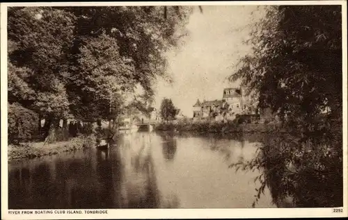 Ak Tonbridge South East England, River from Boating Club Island