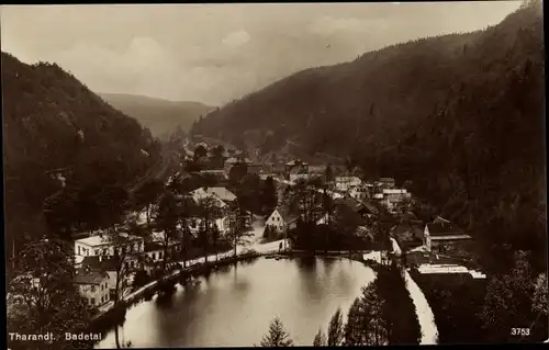 Ak Tharandt im Erzgebirge, Badetal, Panorama vom Ort