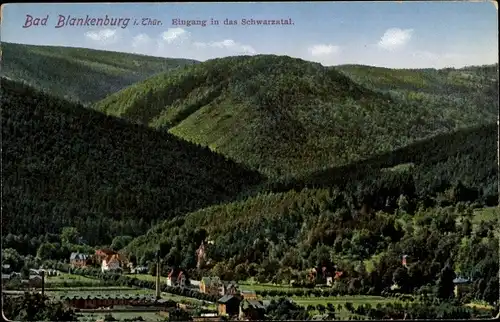 Ak Blankenburg am Harz, Eingang in das Schwarzatal