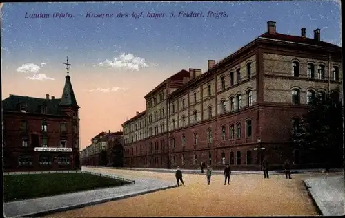 Ak Landau in der Pfalz, Kaserne des bayerischen 5. Feldartillerie Regiments, Wirtschaft zur Germania