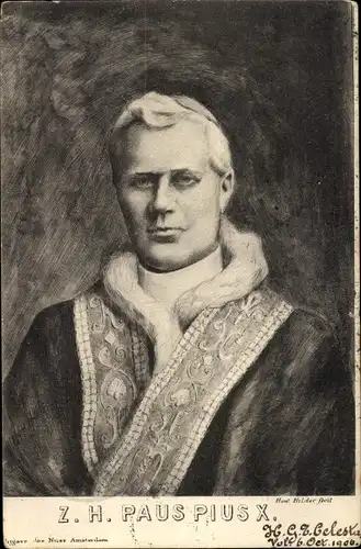 Künstler Ak Hilder, How., Papst Pius X., Portrait