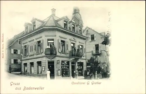 Ak Badenweiler im Kreis Breisgau Hochschwarzwald, Konditorei G. Grether