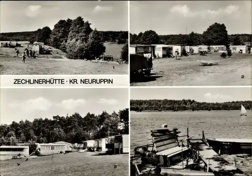 Ak Zechlinerhütte Rheinsberg in Brandenburg, Campingplatz D 101 Berner Land, Bikowsee, Sportwiese