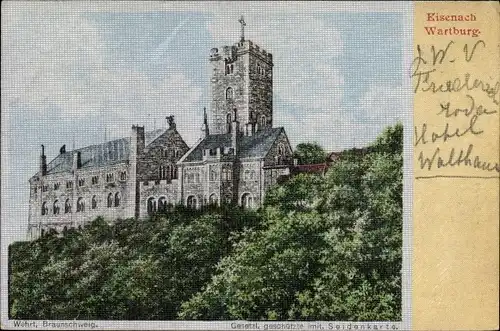 Ak Lutherstadt Eisenach in Thüringen, Blick auf die Wartburg