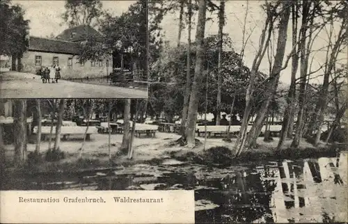 Ak Grafenbruch Neu Isenburg im Kreis Offenbach Hessen, Wasserpartie am Waldrestaurant