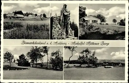 Ak Ascheffel in Schleswig Holstein, Teilansicht, Bismarckdenkmal, Aschberg Gaststätte von H. Lassen