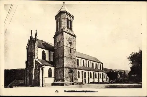 Ak Orbey Urbeis Elsass Haut Rhin, L'Eglise, Blick auf die Kirche