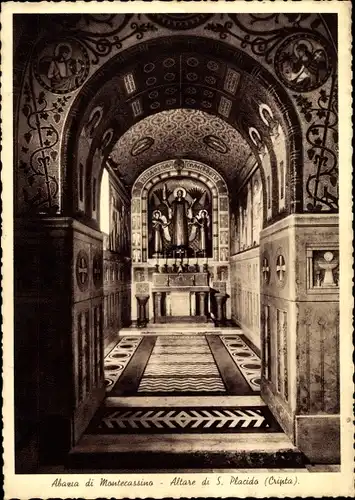 Ak Cassino Lazio, Abazia, Altare di S. Placido, Abtei Montecassino