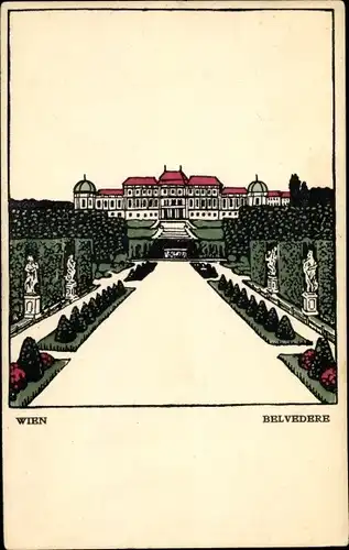 Künstler Ak Wien 3. Landstraße Österreich, Belvedere, Wiener Werkstätten Nr 136