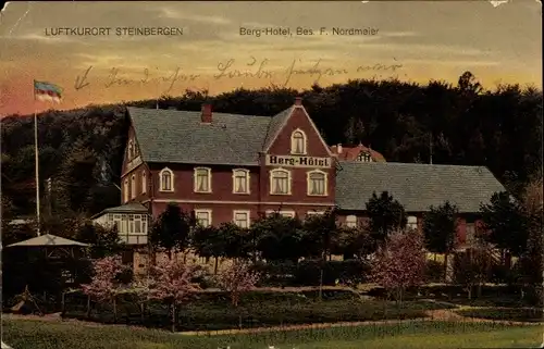 Ak Steinbergen Rinteln in Niedersachsen, Berghotel von F. Nordmeier, Garten