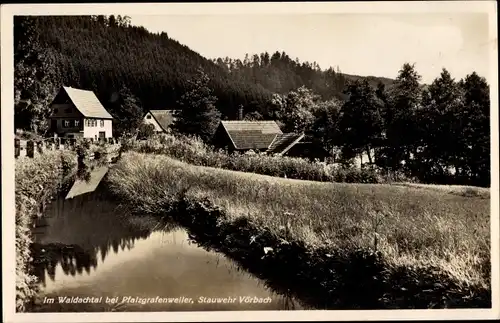 Ak Pfalzgrafenweiler Nordschwarzwald, Flusspartie, Stauwehr Vörbach
