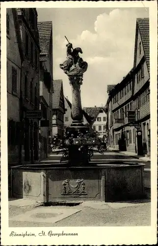 Ak Bönnigheim in Württemberg, Blick auf den St. Georgsbrunnen