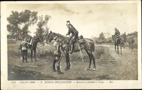 Künstler Ak Berne Bellecour, E., Frankreich, Recontre pendant l'Etape