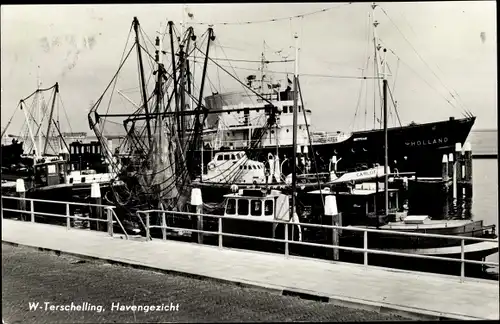 Ak Terschelling Friesland Niederlande, Havengezicht, Dampfer Holland