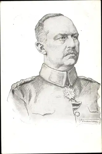 Künstler Ak General Erich Friedrich Wilhelm Ludendorff