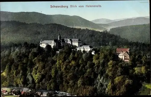 Ak Schwarzburg in Thüringen, Blick vom Helenensitz