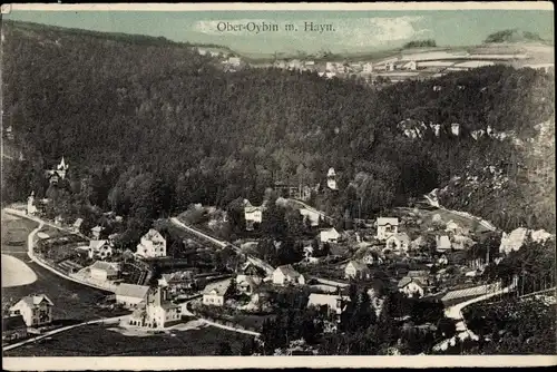 Ak Oybin in Sachsen, Panorama mit Hayn