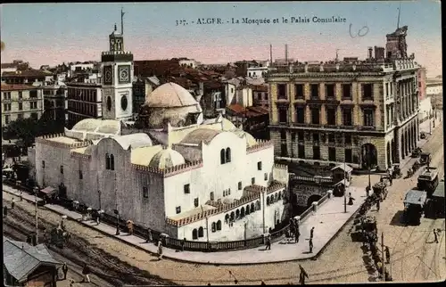 Ak Algier Alger Algerien, La Mosquee, Palais Consulaire