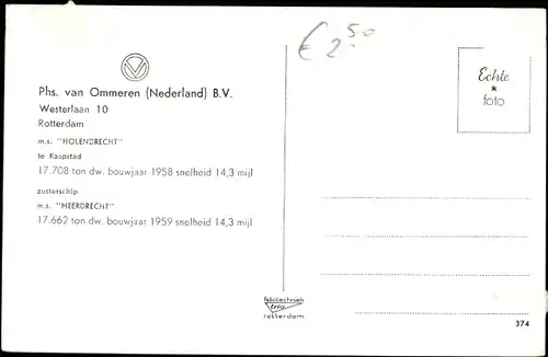 Ak Tanker MS Holendrecht, PHs van Ommeren BV