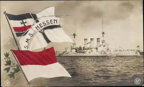 Ak Deutsches Kriegsschiff, SMS Hessen, Kaiserliche Marine