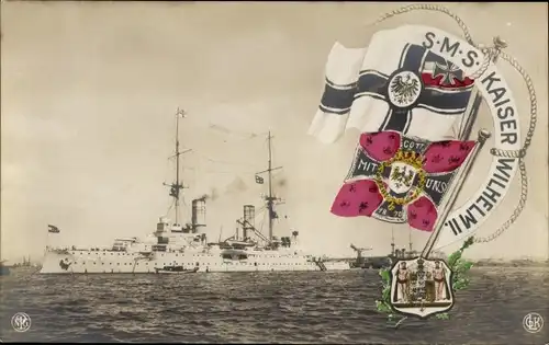 Ak Deutsches Kriegsschiff, SMS Kaiser Wilhelm II., Kaiserliche Marine