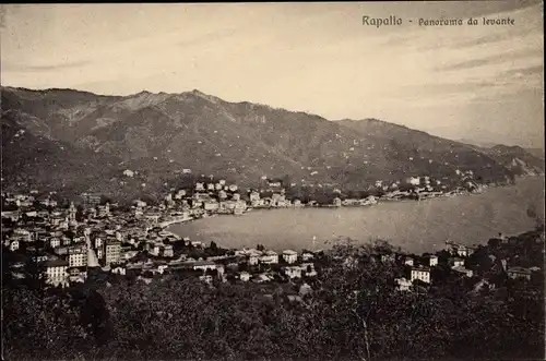 Ak Rapallo Liguria, Panorama da levante